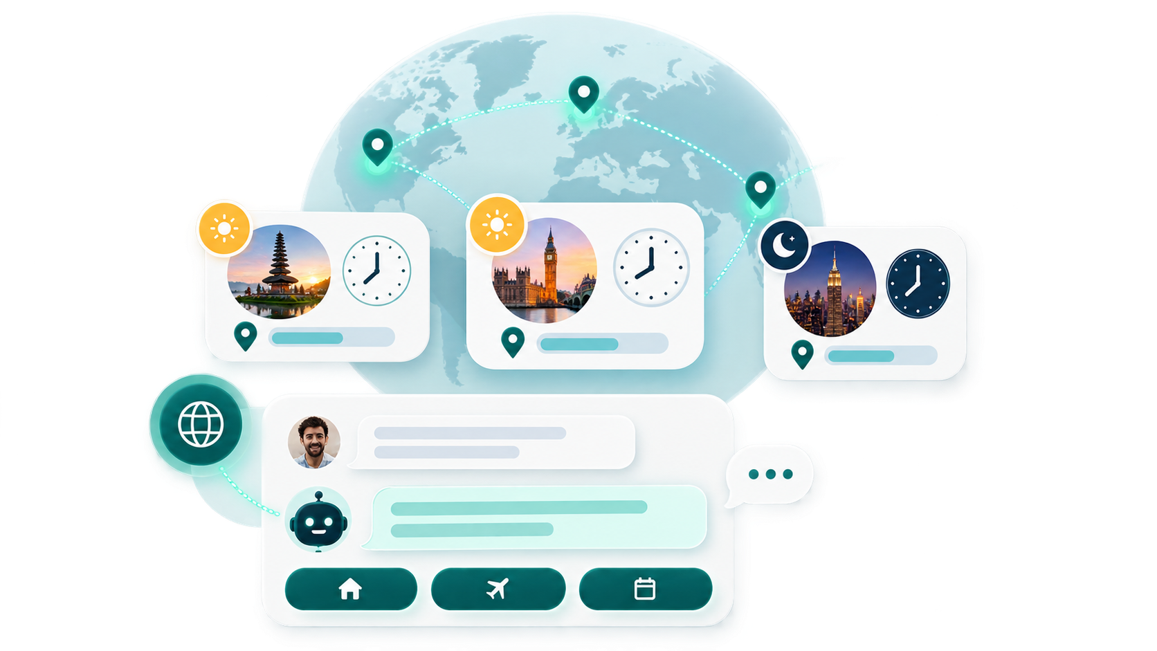 Guests in different time zones chatting with the concierge at any hour